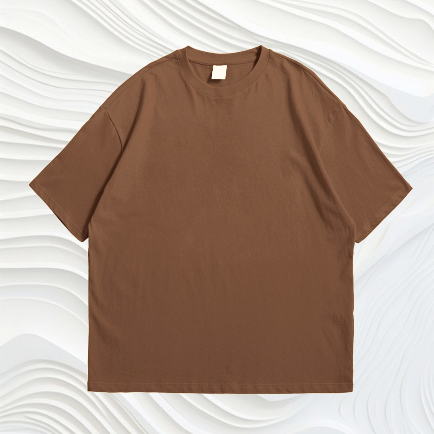 Brown Solid Oversized Tshirt