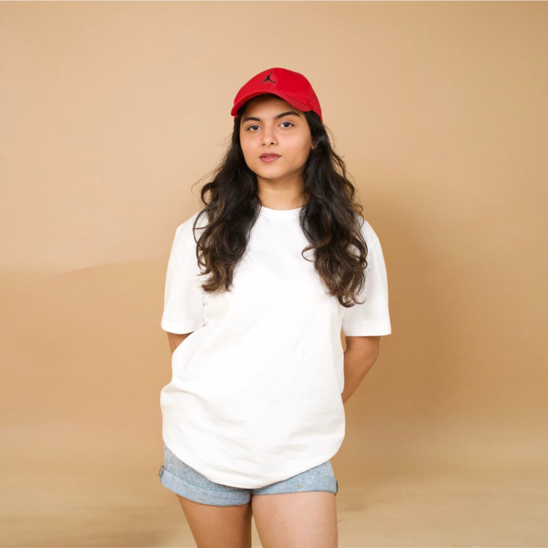White Solid Oversized Tshirt