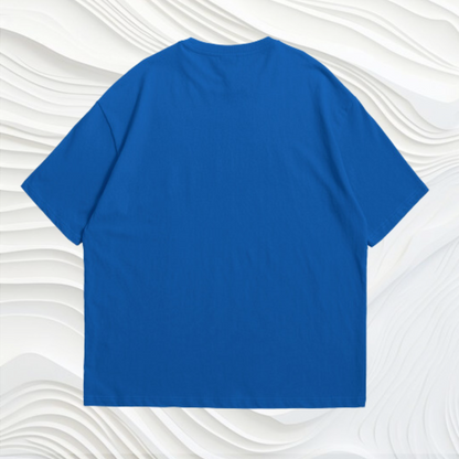 Blue Solid Overused Tshirt