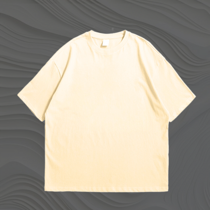 Light Beige Solid Oversize Tshirt